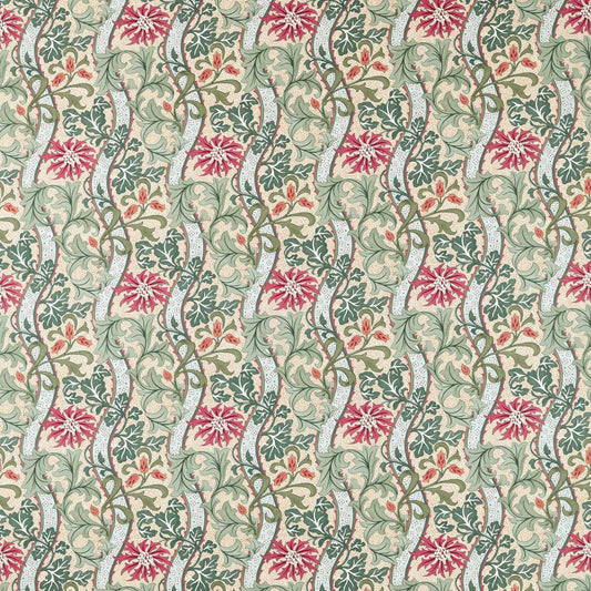 Morris Cornflower Russet/Forest Fabric By The Metre