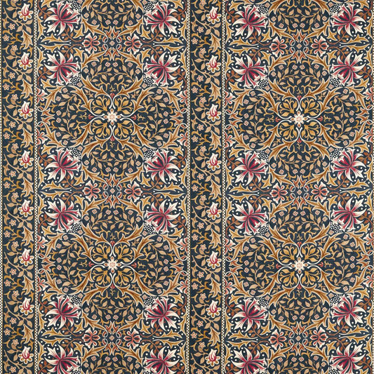 Morris Walthamstow Indigo/Gold Fabric By The Metre