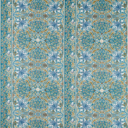 Morris Walthamstow Teal/Ochre Fabric By The Metre