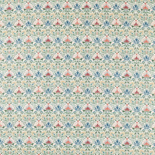 Morris Meda Iris Rose/Thyme Fabric By The Metre