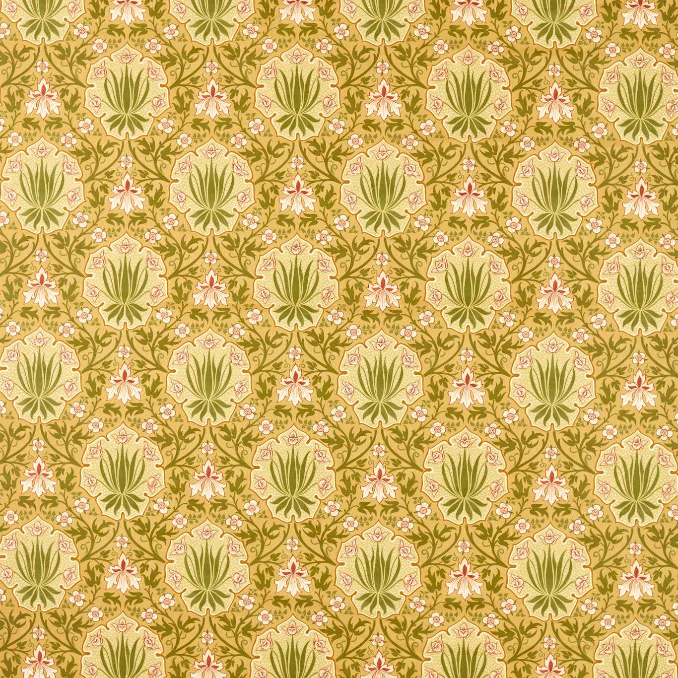 Morris Iris & Rose Gold Fabric By The Metre
