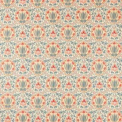 Morris Iris & Rose Indigo/Crimson Fabric By The Metre