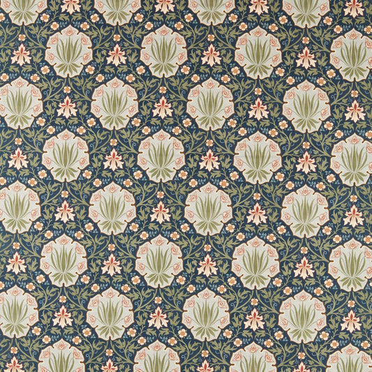 Morris Iris & Rose Indigo/Thyme Fabric By The Metre