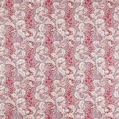 Morris Wild Tulip & Vine Linen/Plum Fabric By The Metre