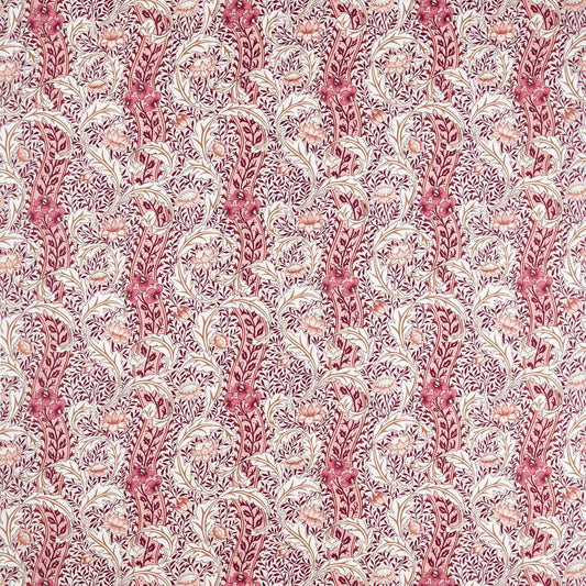Morris Wild Tulip & Vine Linen/Plum Fabric By The Metre