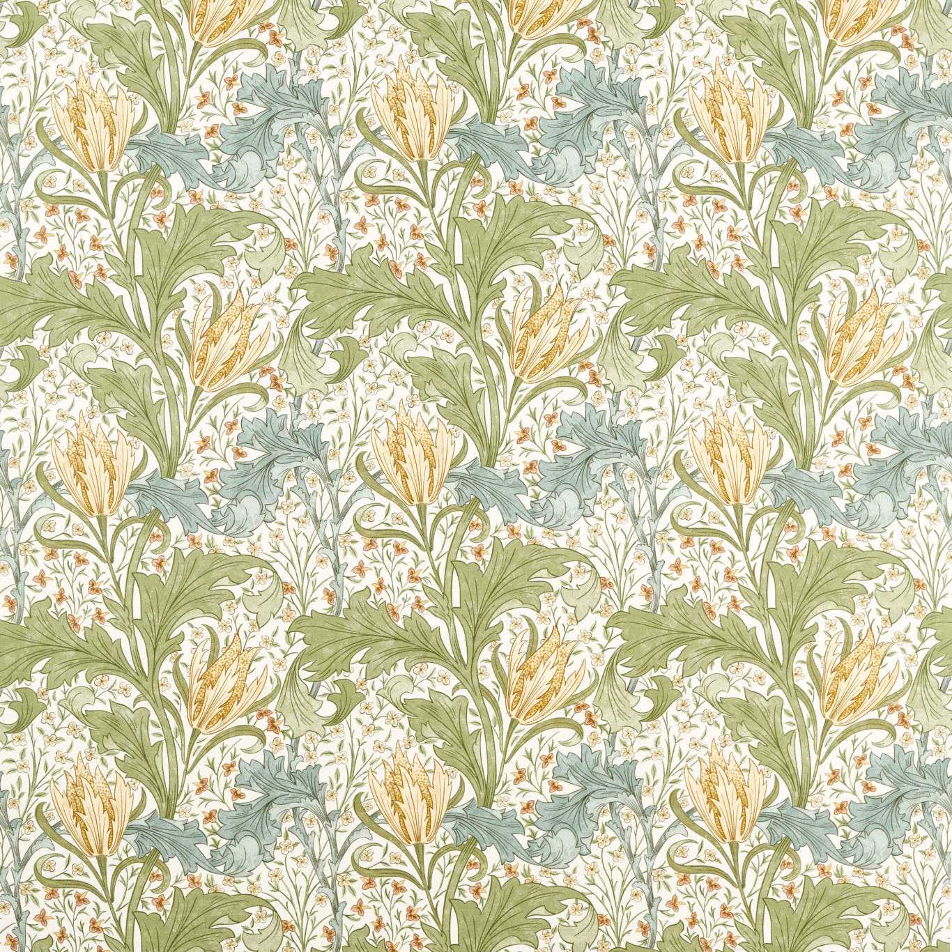 Morris Lent Lily Lemon Balm Fabric By The Metre