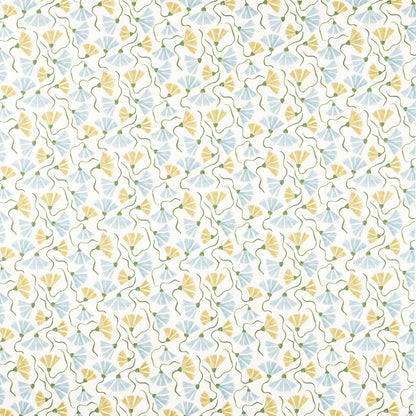 Scion Fringed Poppy Print Honey/Cornflower Fabric By The Metre