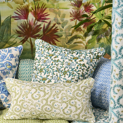 Clarke & Clarke Barmeri Sage/blush Fabric by the Metre