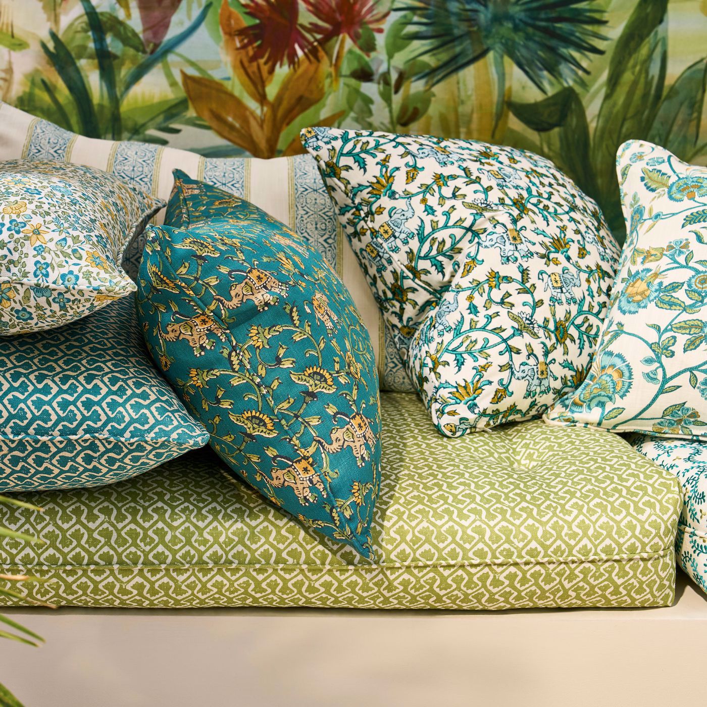 Clarke & Clarke Barmeri Teal Fabric by the Metre