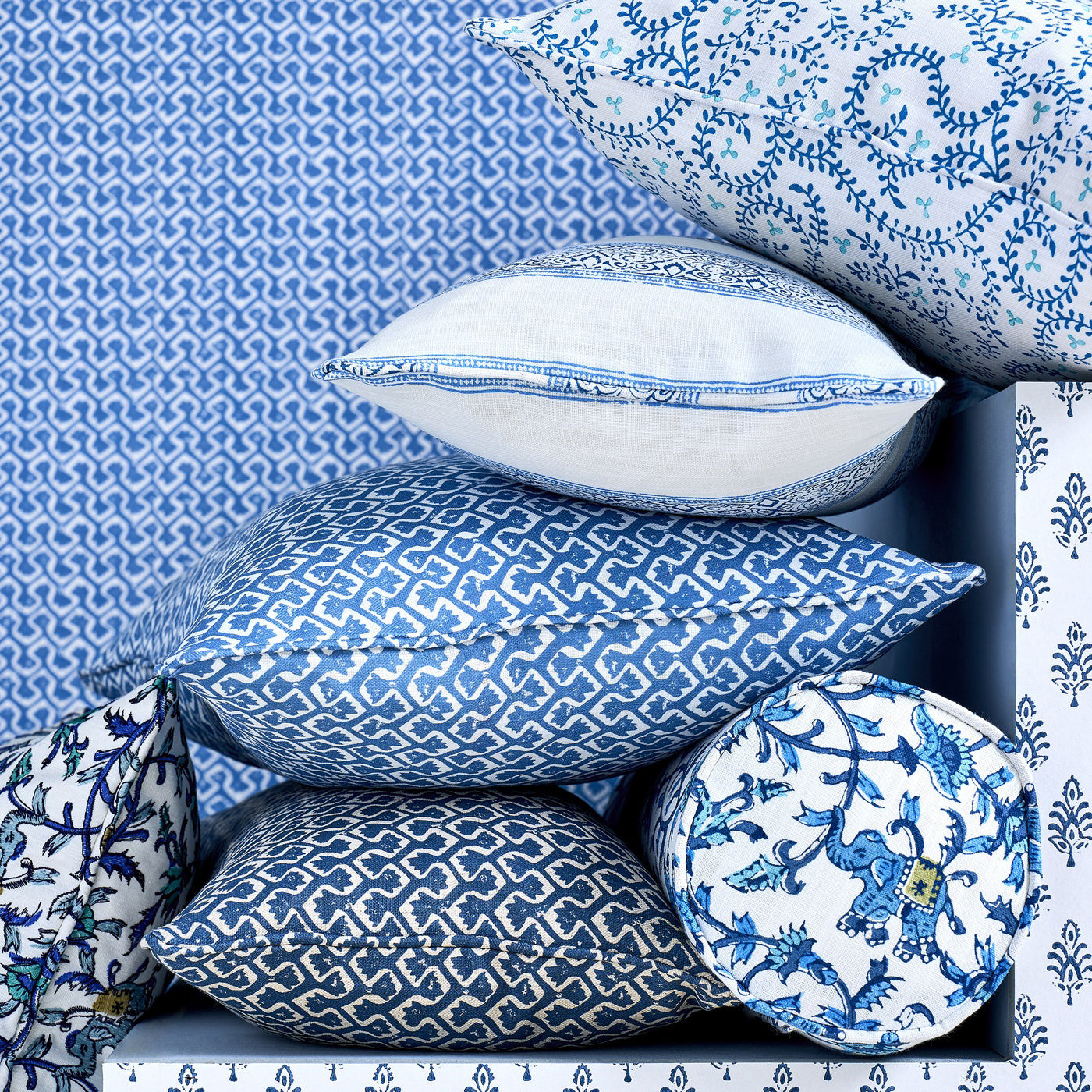 Clarke & Clarke Hathi Cobalt Fabric by the Metre