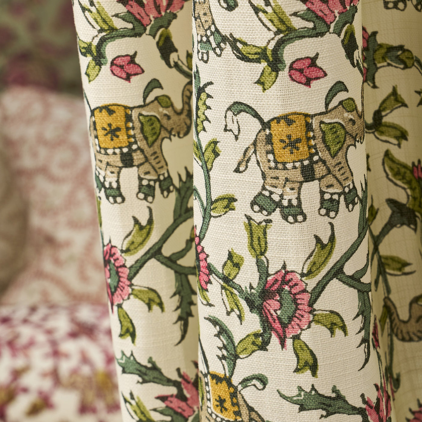 Clarke & Clarke Hathi Sage/blush Roman Blind