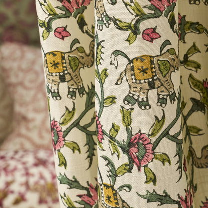 Clarke & Clarke Hathi Sage/blush Roman Blind