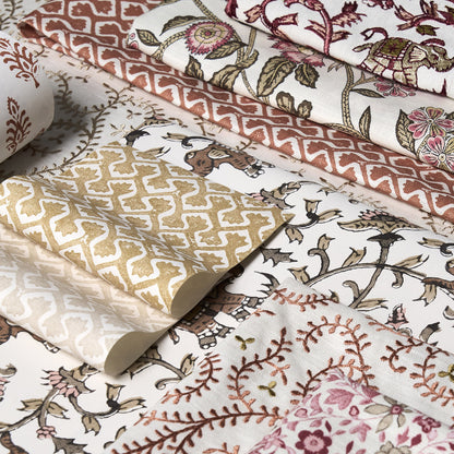 Clarke & Clarke Gamthi Blush Fabric by the Metre