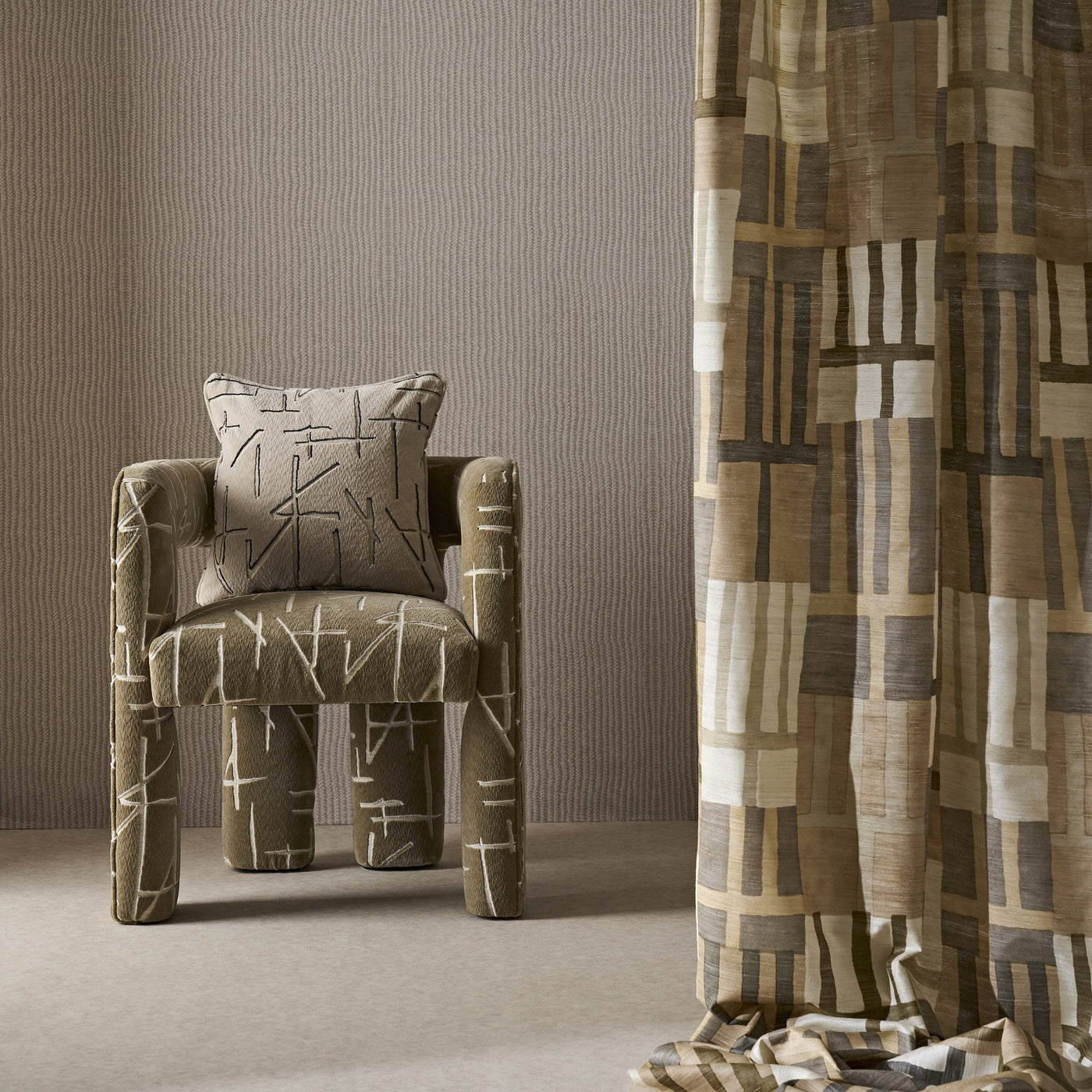 Harlequin Monolith Sapphire/Limeston Fabric By The Metre