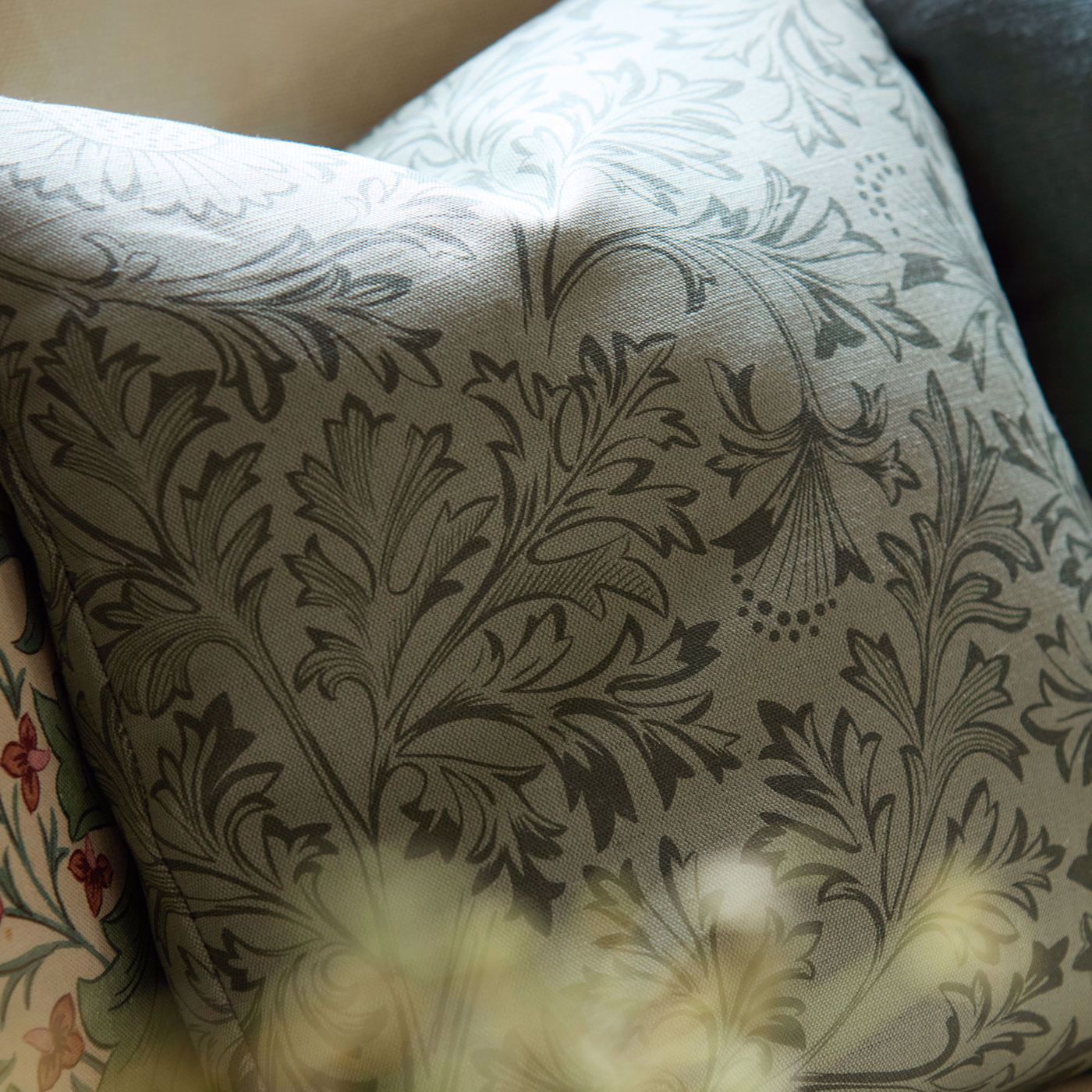 Morris Chamomile Bayleaf Roman Blind