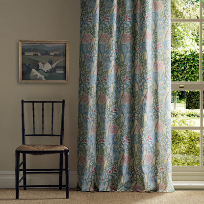 Morris Cornflower Rose/Woad Roman Blind