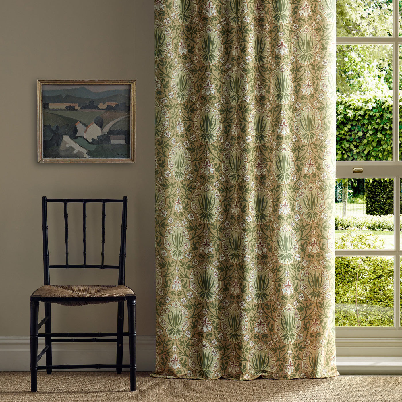 Morris Iris & Rose Gold Roman Blind