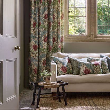 Morris Lent Lily Plum/Bayleaf Fabric By The Metre