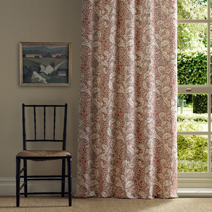 Morris Wild Tulip & Vine Linen/Plum Fabric By The Metre