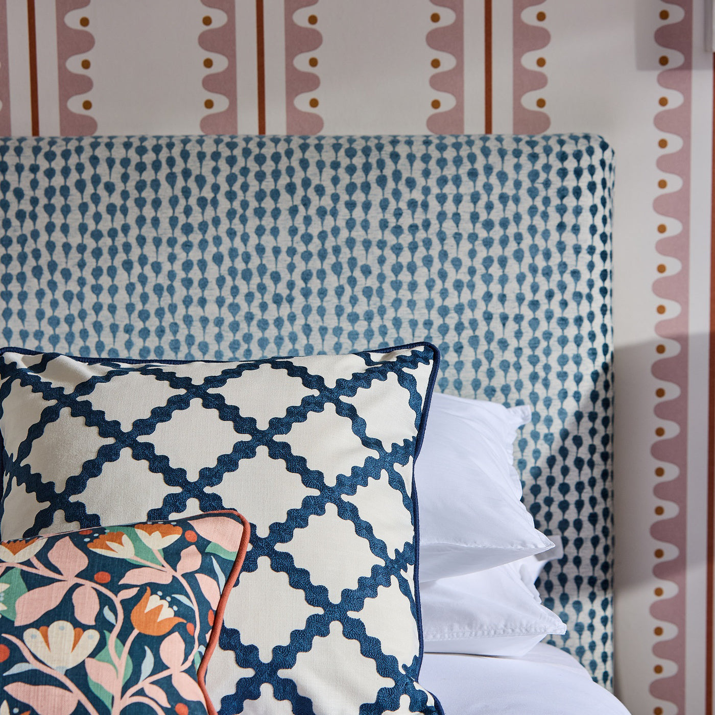 Scion Dancing Daisies Print Midnight Fabric By The Metre