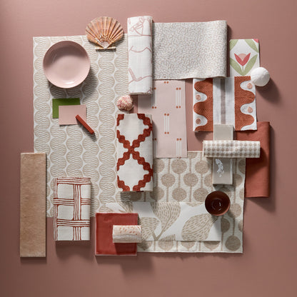 Scion Fretwork Print Ladybird Red Fabric By The Metre