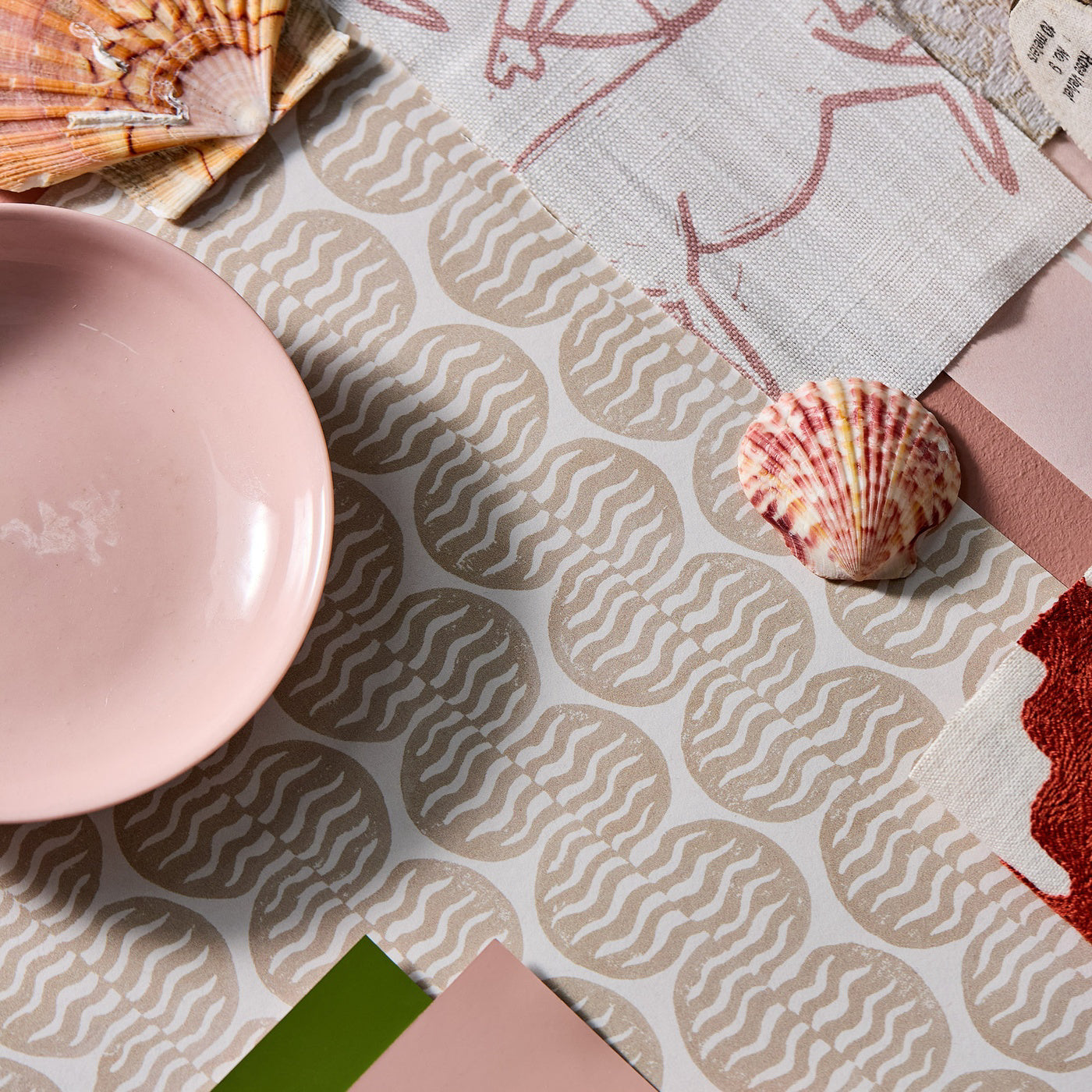 Scion Canter Print Dawn Pink Fabric By The Metre