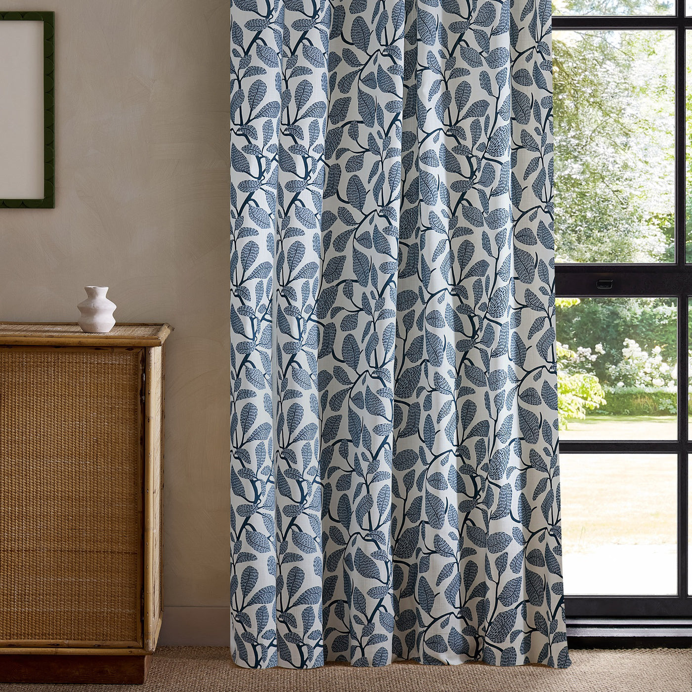 Scion Sweet Bay Print Indigo Fabric By The Metre