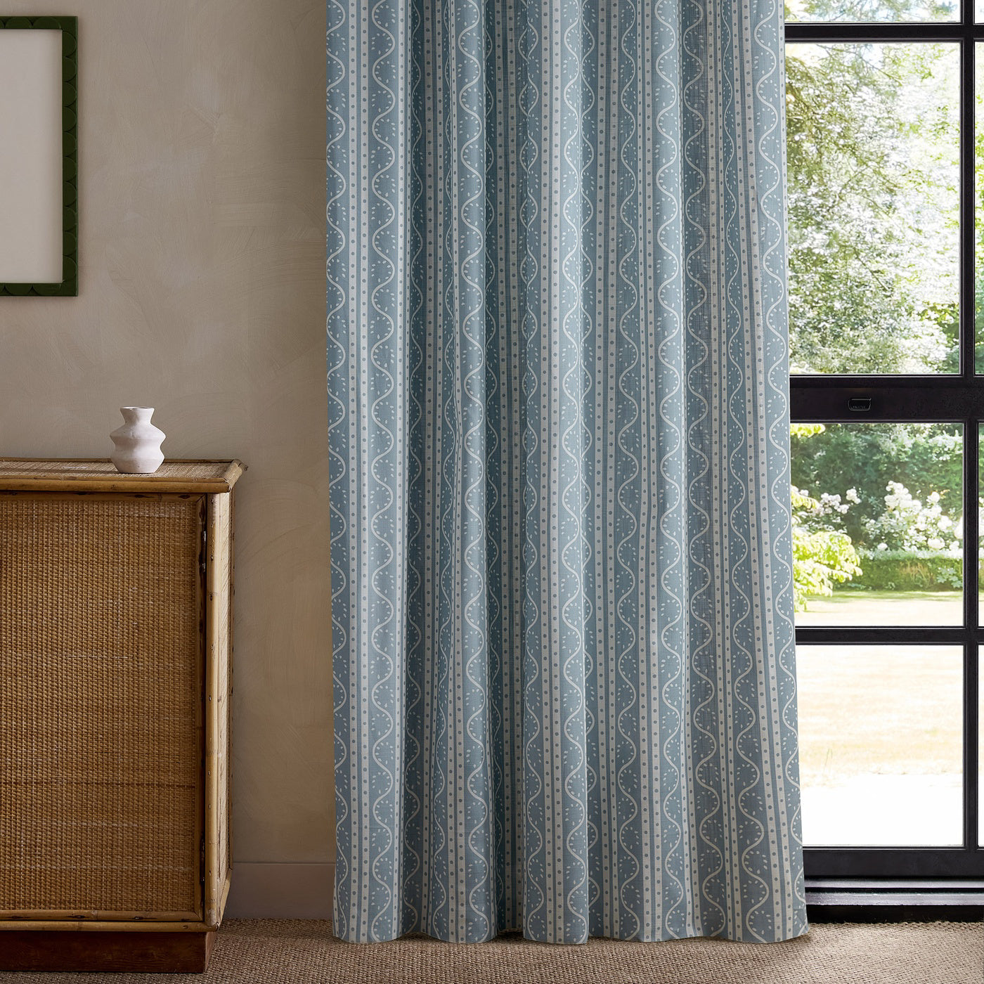 Scion Split Pea Print Coast Blue Fabric By The Metre