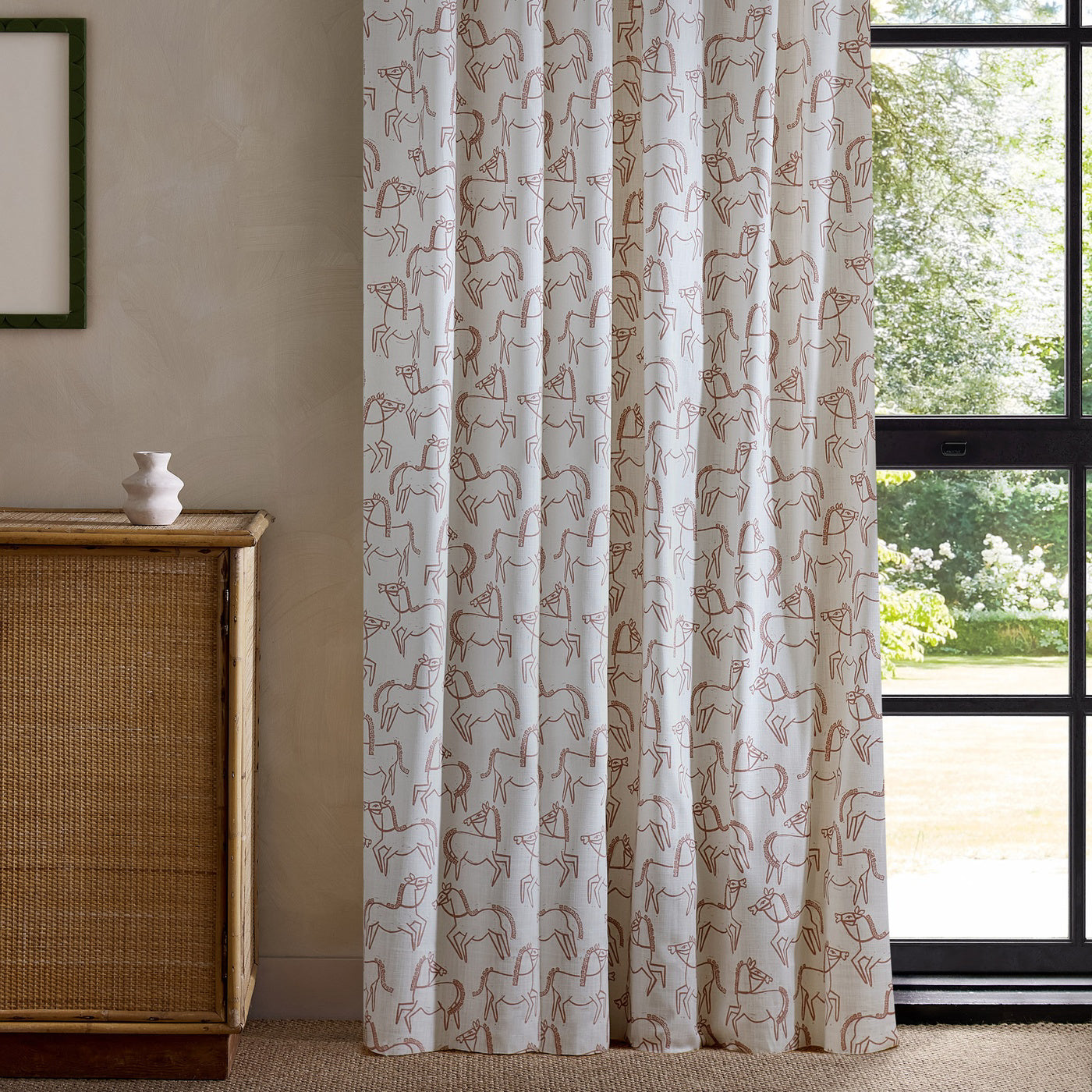 Scion Canter Print Dawn Pink Fabric By The Metre
