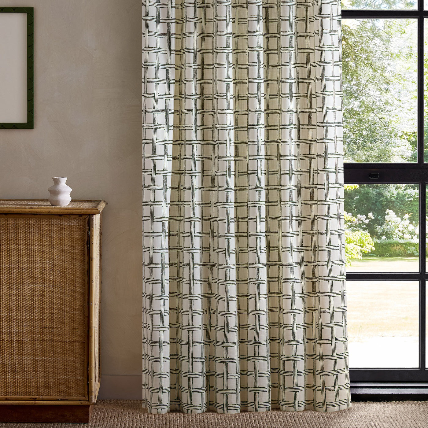 Scion Fretwork Print Forest Fabric By The Metre