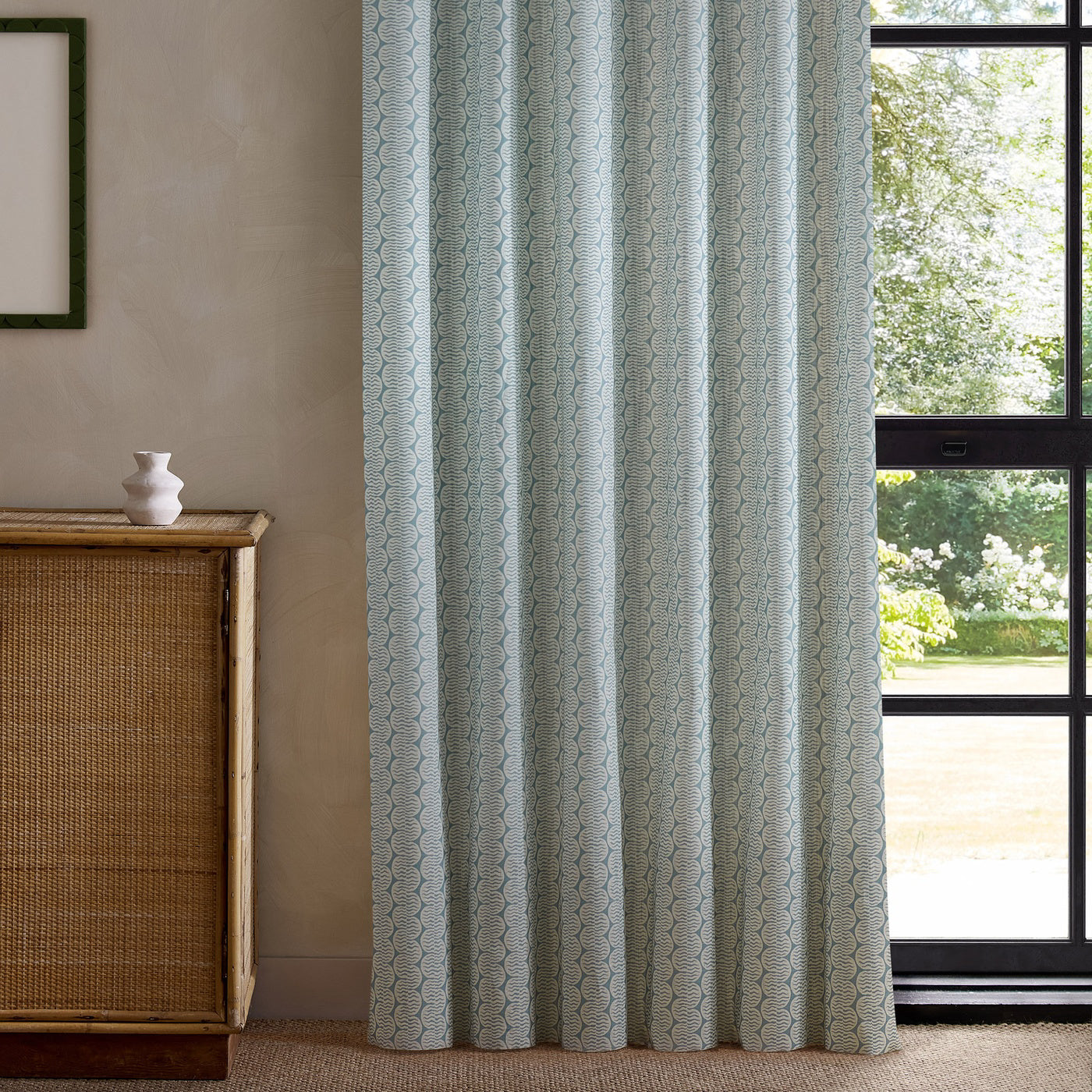 Scion Raft Stripe Print Coast Blue Fabric By The Metre