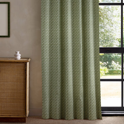 Scion Raft Stripe Print Pine Fabric By The Metre