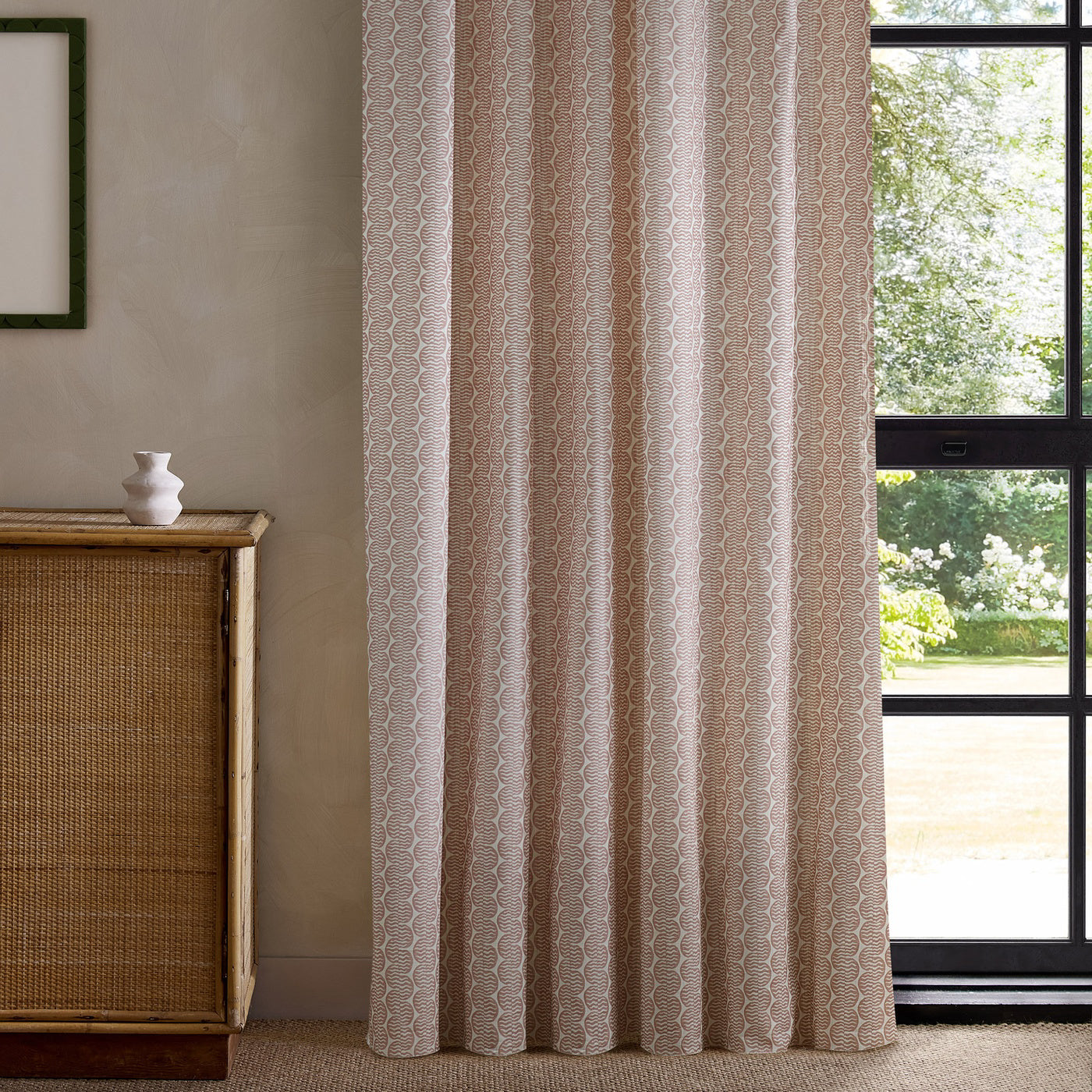 Scion Raft Stripe Print Dusk Pink Fabric By The Metre