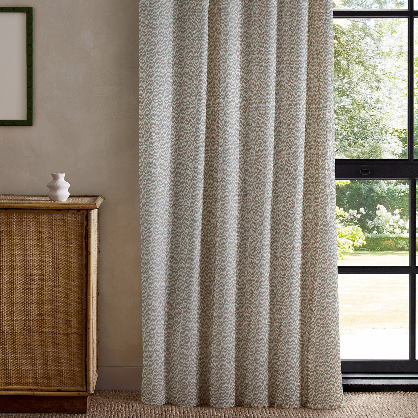 Scion Raft Stripe Print Mushroom Fabric By The Metre