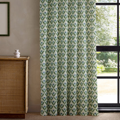 Scion Tulip Trellis Print Coast Blue Fabric By The Metre