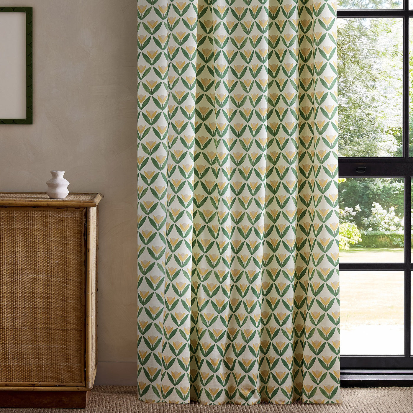 Scion Tulip Trellis Print Honey Fabric By The Metre