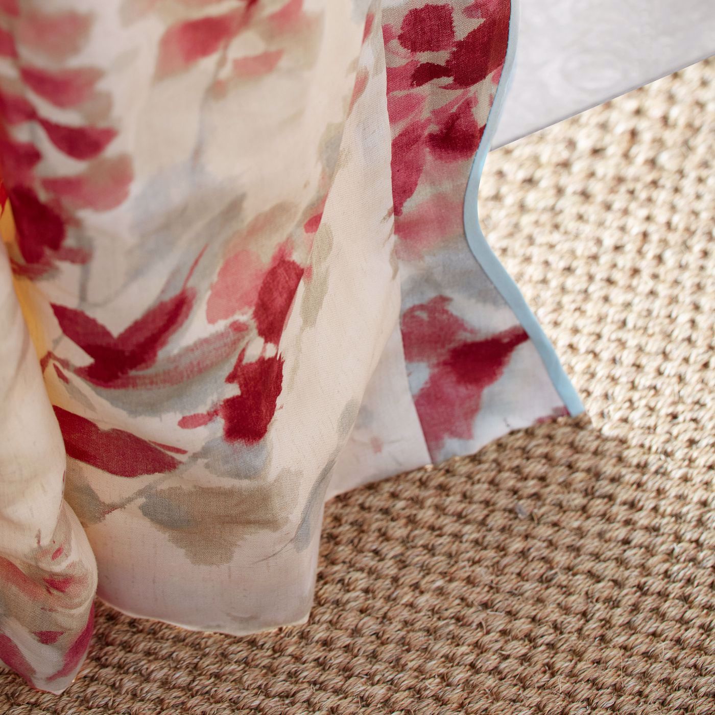 Sanderson Delphiniums Coral Fabric By The Metre