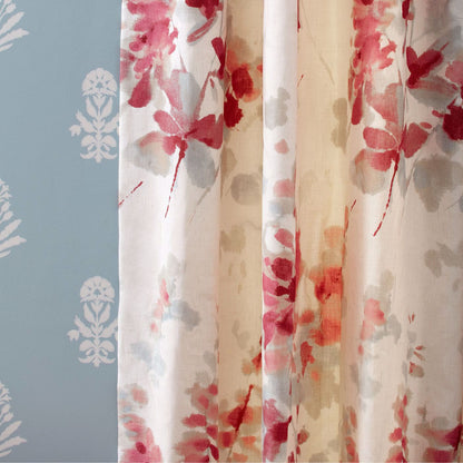 Sanderson Delphiniums Coral Fabric By The Metre
