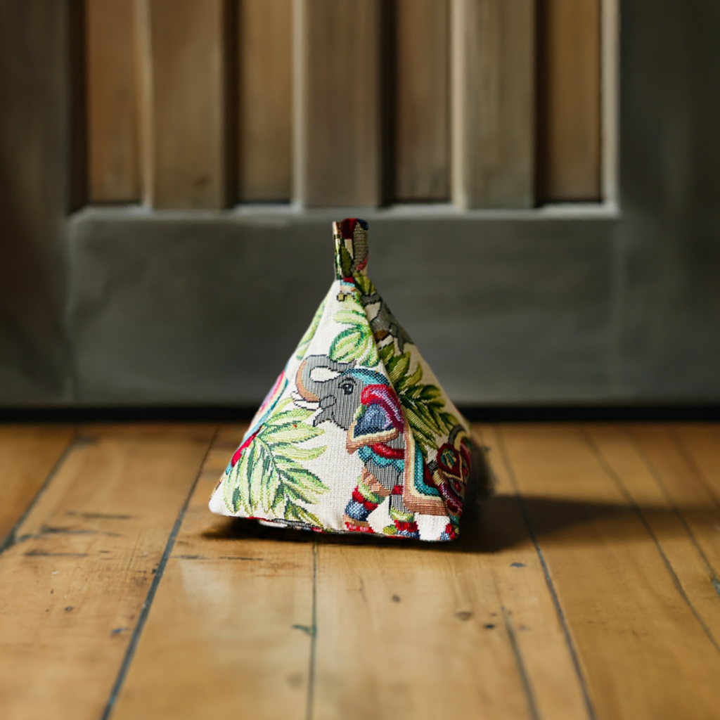 Elephant Tapestry Doorstop: Boho Rustic Home Decor