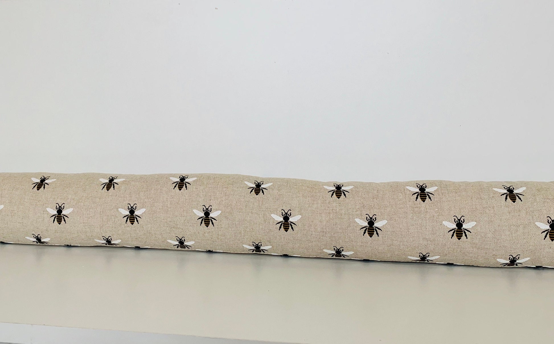 Draught Excluder Bumble Bee Linen ~ Weighted Custom Lengths, Energy Saving , Draft Stopper, Cozy Home decor, Door Sausage