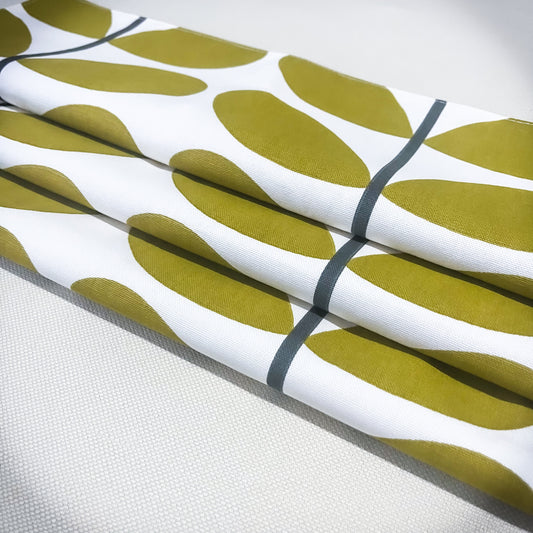 Roman Blinds Olive Stem - Custom Size Shades, Retro Modern Print, Cotton or Blackout Lined, Cord & Cleat Chain Headrail Orla Kiely