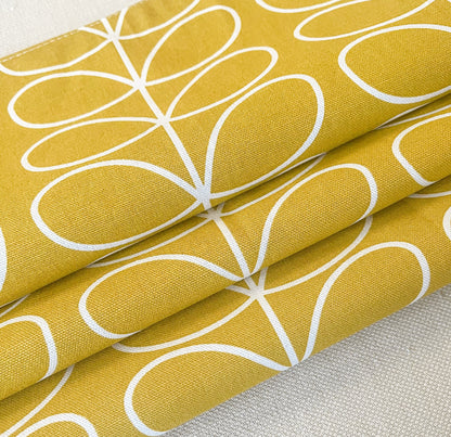 Roman Blinds Yellow Stem Print - Custom Shades, Retro Modern Decor, Cotton or Blackout Lined, Cord & Cleat, Chain Headrail Orla Kiely