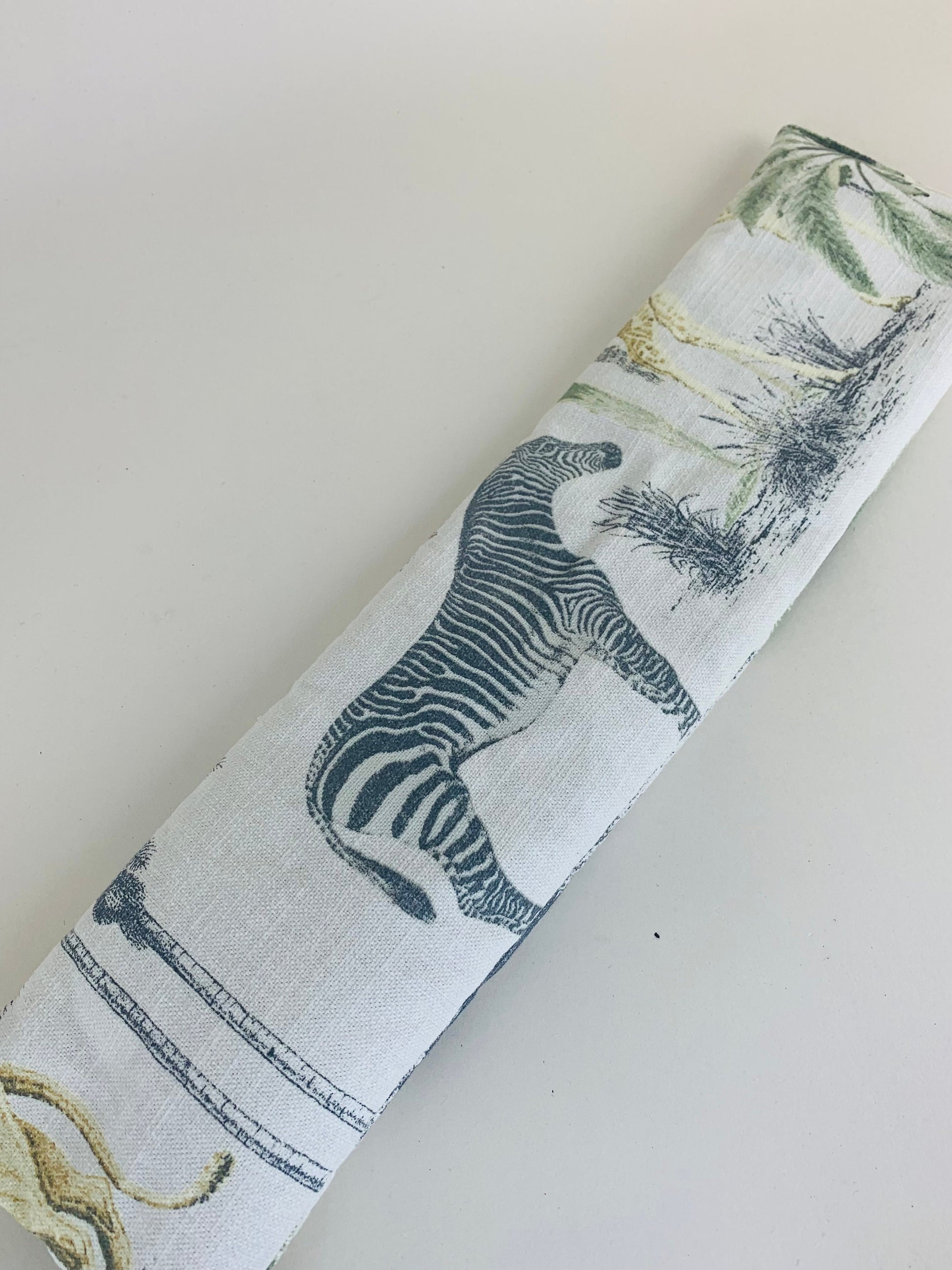 Aromatherapy Heat Pack, Safari Printed Linen, Nature inspired neck Wrap for Muscle, Menstrual, Labour & Pain Relief, Lavender Scented