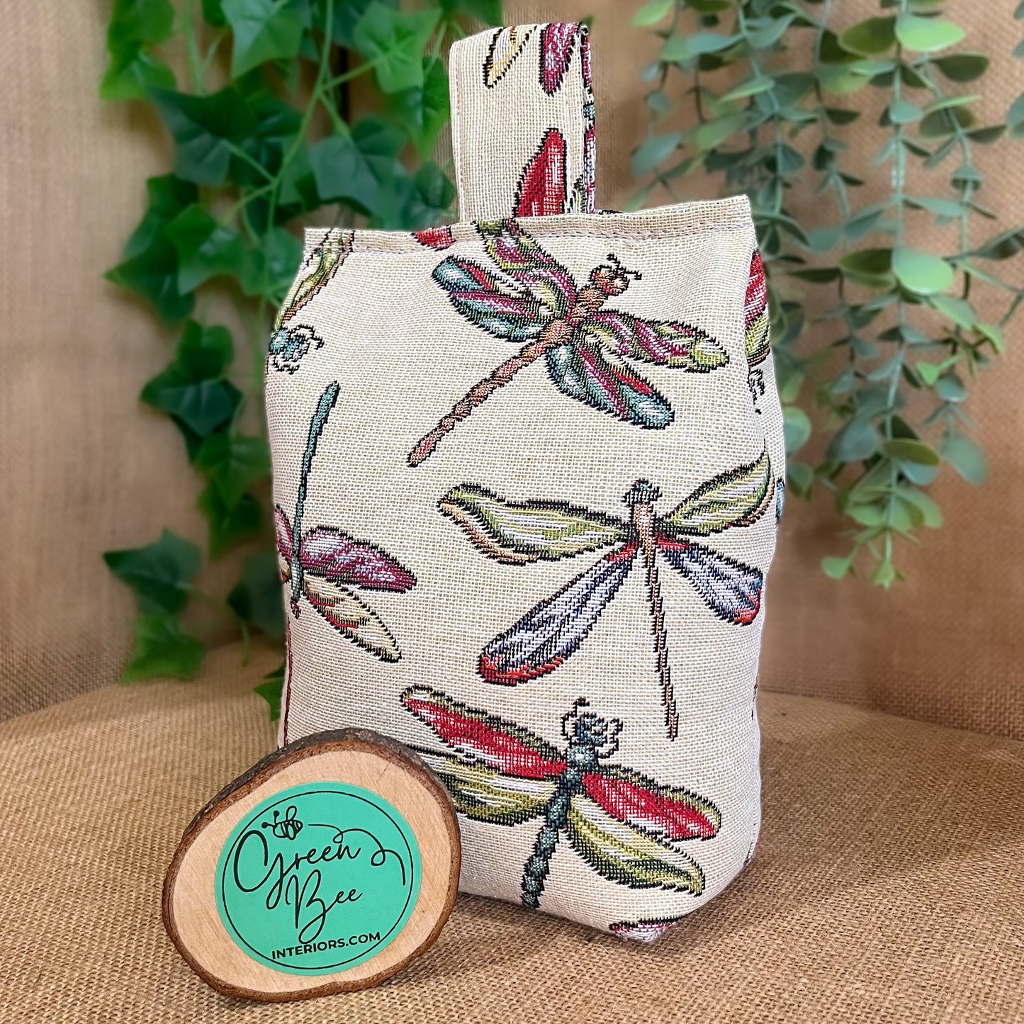 Large Dragon Fly Fabric Door Stop: Rustic Elegance for Home Decor (Filled or Fill at Home)