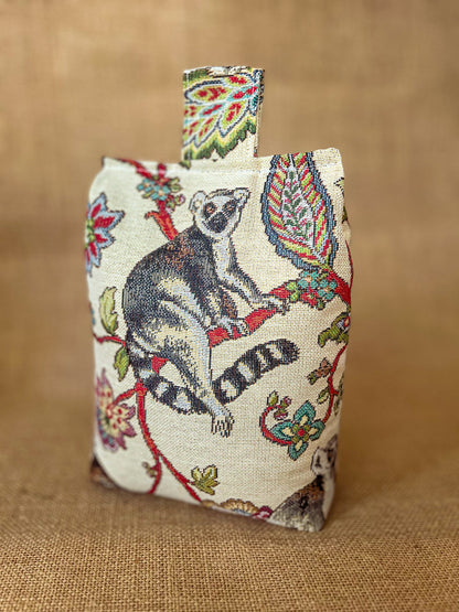 Large Lemur Fabric Door Stop: Rustic Elegance for Home Decor (Filled or Fill at Home)