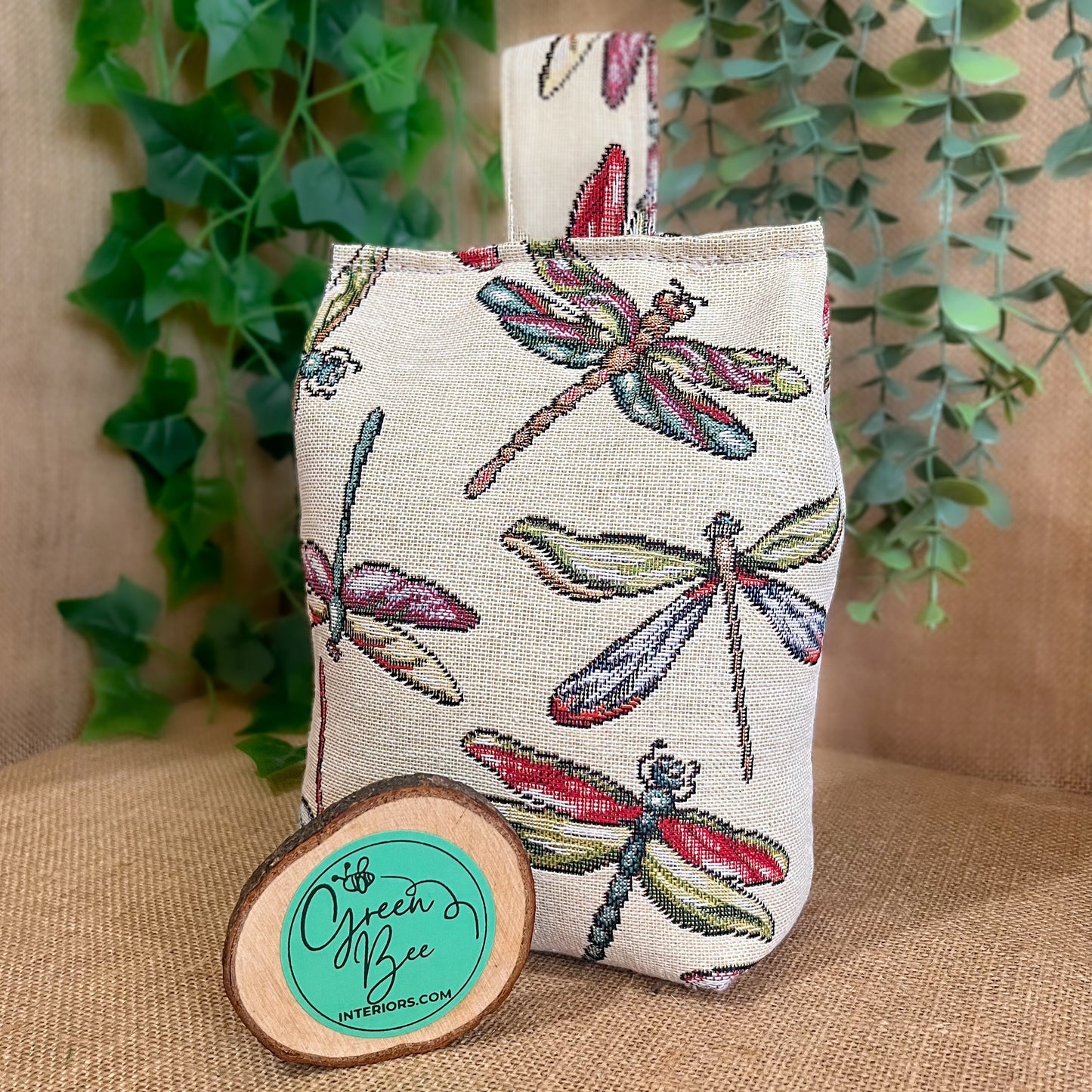 Large Dragon Fly Fabric Door Stop: Rustic Elegance for Home Decor (Filled or Fill at Home)