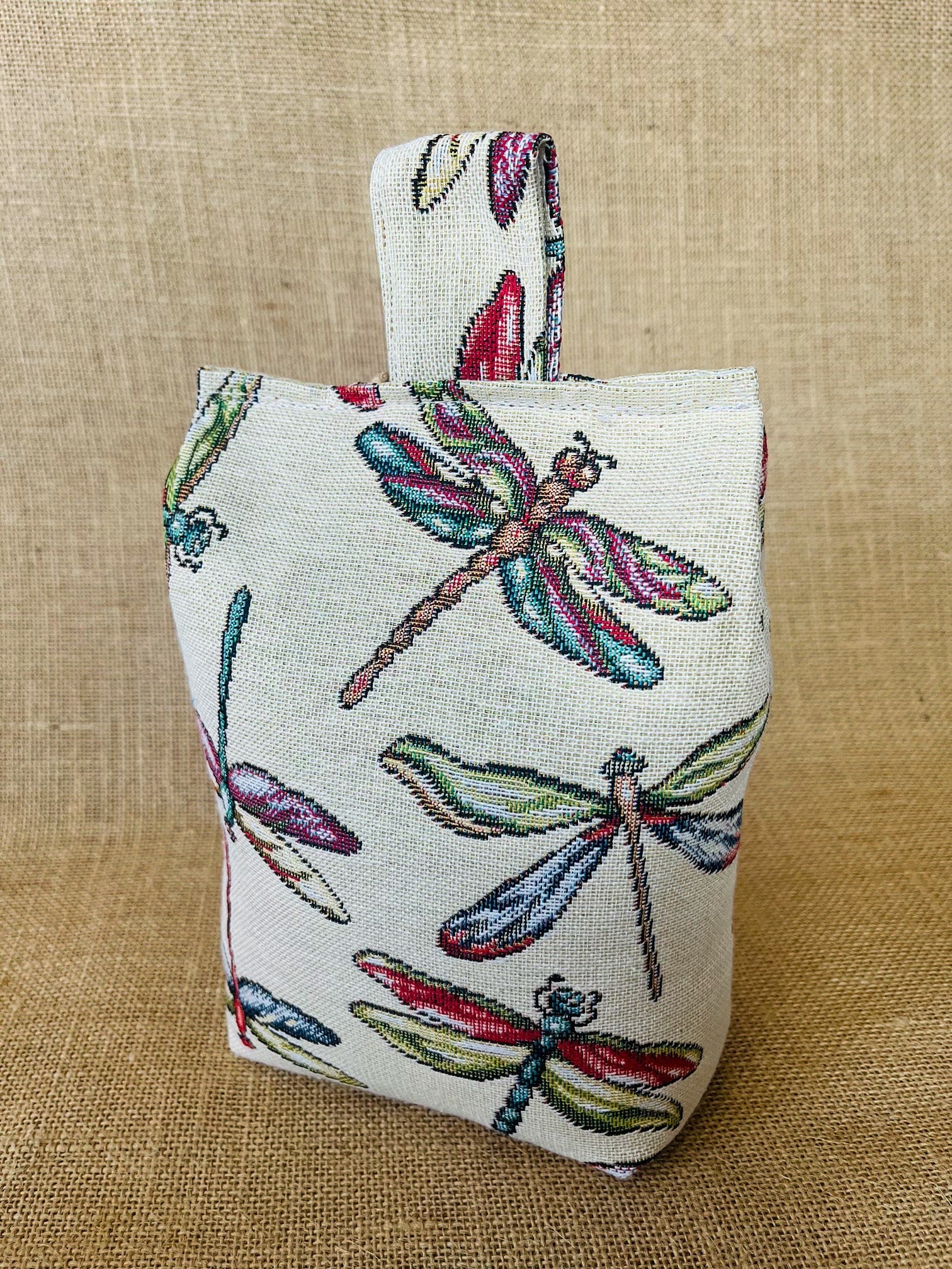 Large Dragon Fly Fabric Door Stop: Rustic Elegance for Home Decor (Filled or Fill at Home)