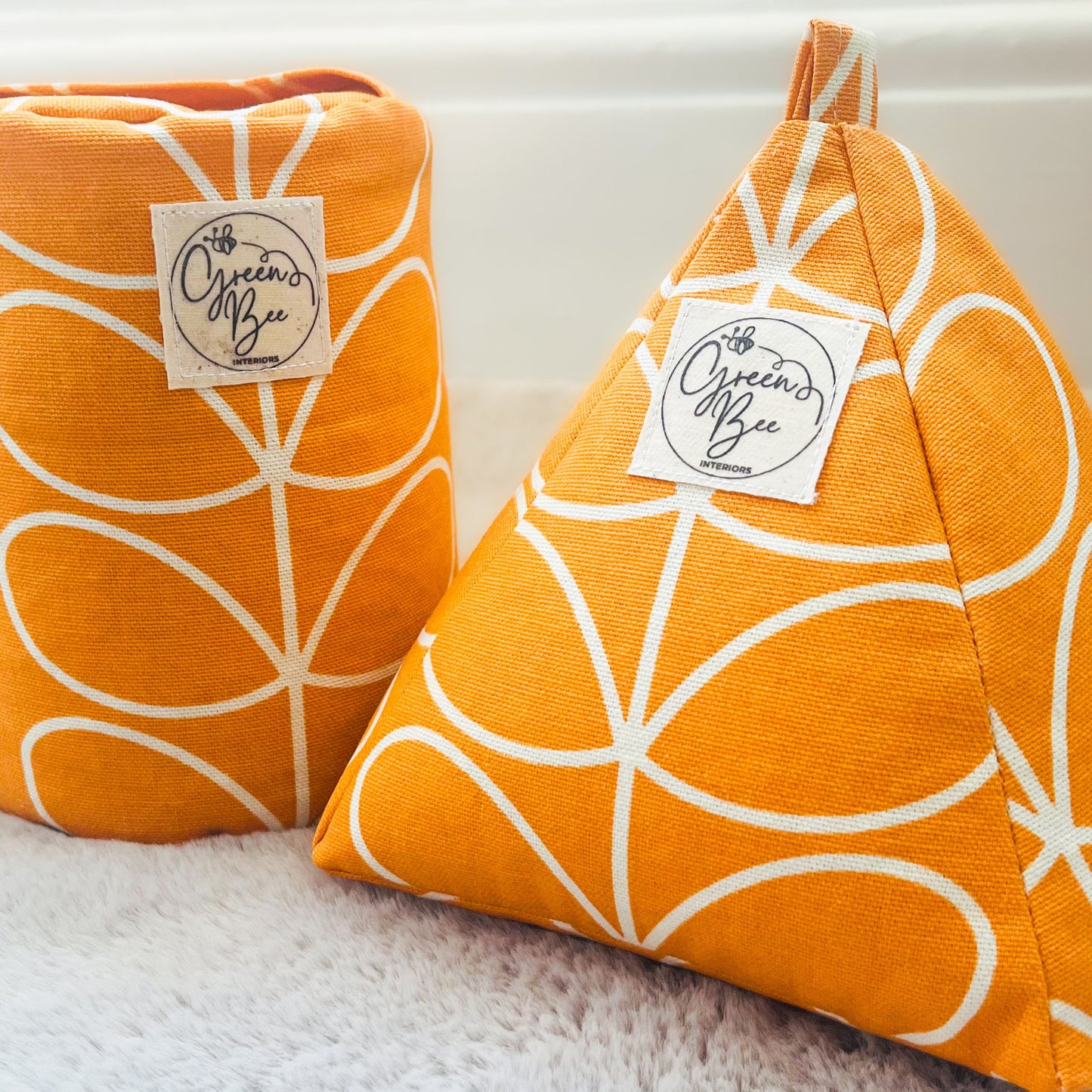 Handmade Orla Kiely Papaya Stem Fabric Doorstops – Pre-filled or Fill-at-Home Options - Scandi Retro Home Decor