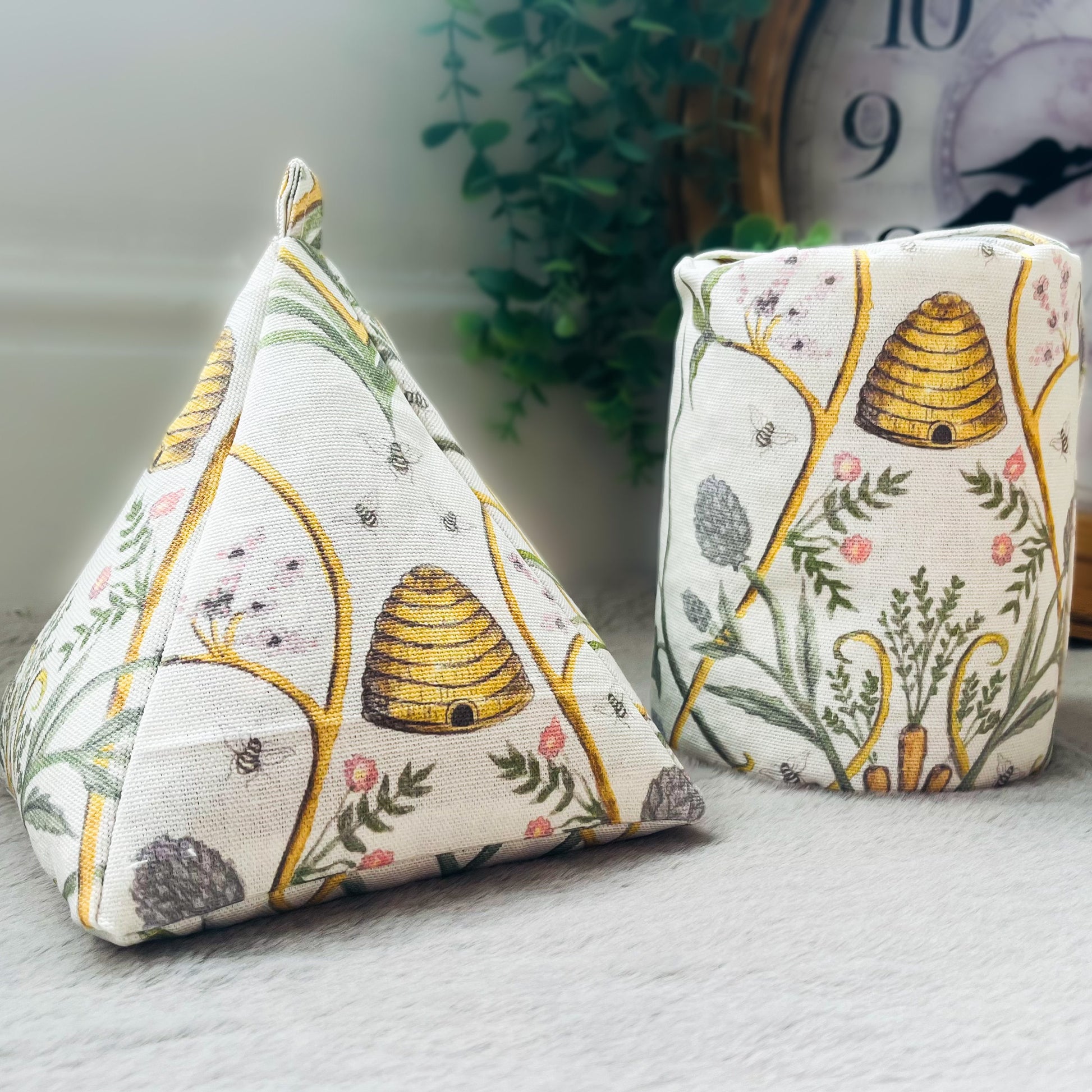 Handmade Floral Bee Doorstop with Angel Strawbridge Chateaux Fabric - Filled or Unfilled, Pyramid & Cylinder Shapes