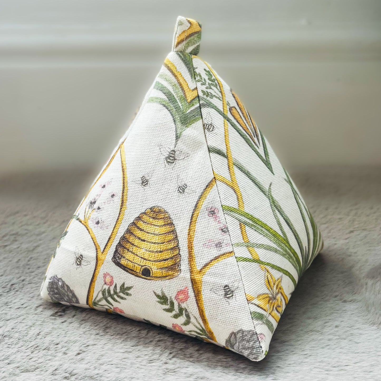 Handmade Floral Bee Doorstop with Angel Strawbridge Chateaux Fabric - Filled or Unfilled, Pyramid & Cylinder Shapes